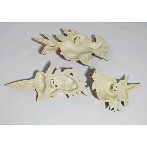 Vtg‎ Burwood 1993 Set Of 3 Hummingbird Wall Hanging Plaques Pink Plastic Homco - Picture 5 of 5